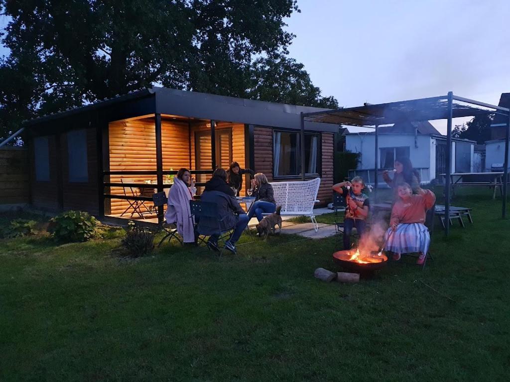 Houten Huisje Tussen Paarden Nieuwerkerken Экстерьер фото